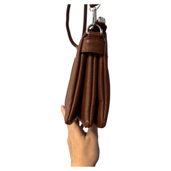 Crossbody Bag‎ Cognac shoulder purse 3 compartment - Picture 3 of 6